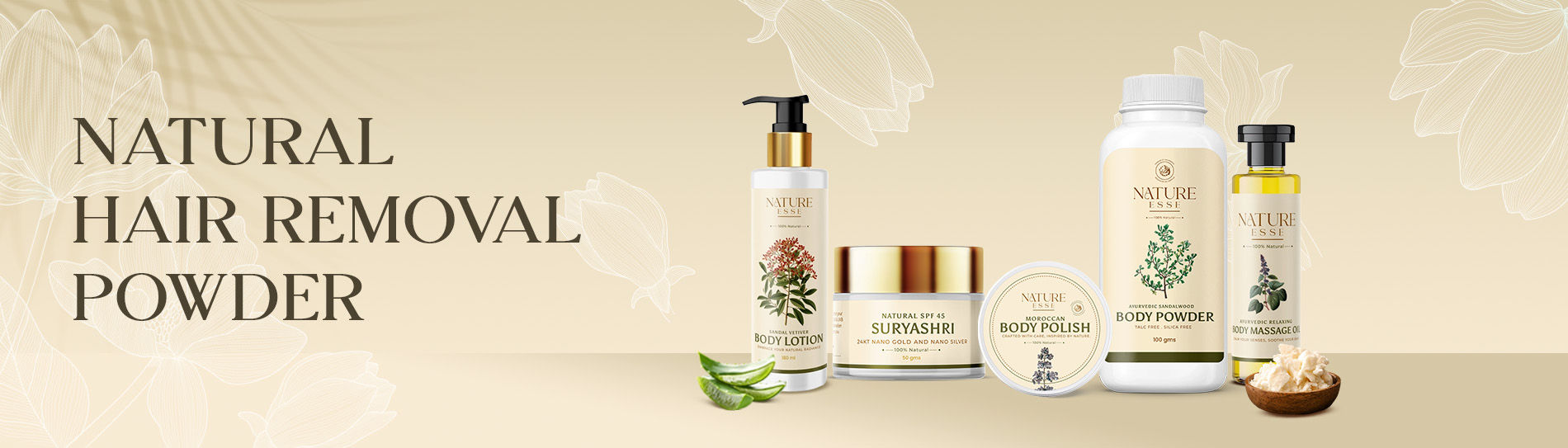 Natural hair removal powder